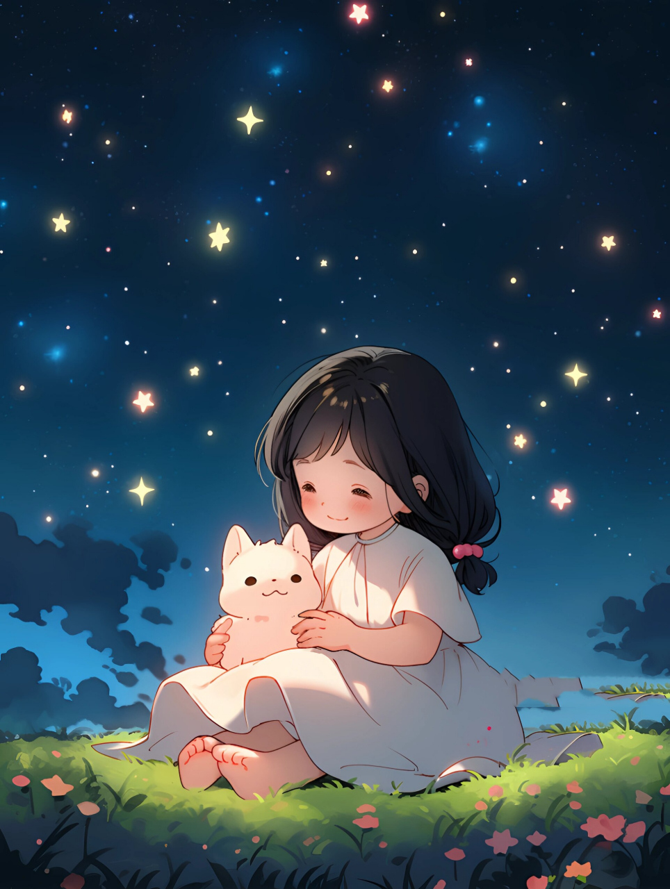 超级可爱又治愈的女生壁纸98 心里藏着小星星,生活才能亮晶晶.