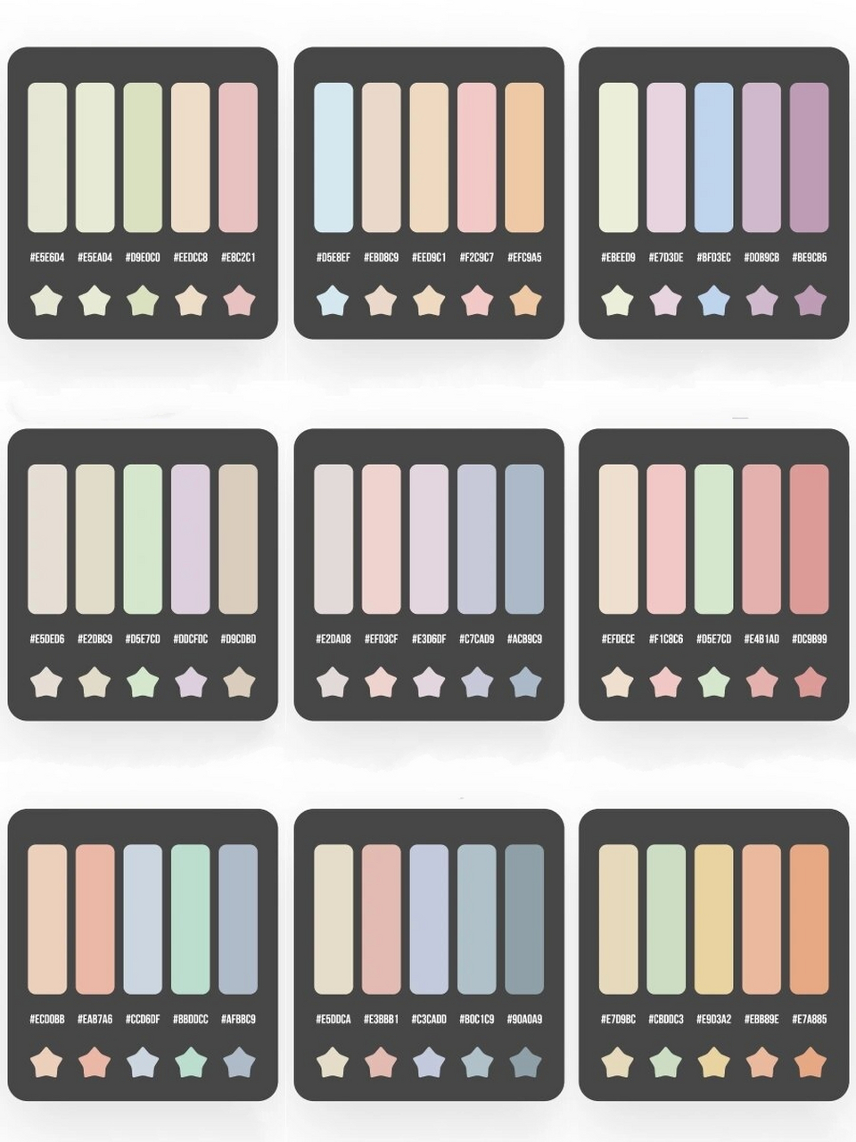 配色分享|色卡分享|莫兰迪配色|色彩搭配|色彩灵感 有什么喜欢的颜色