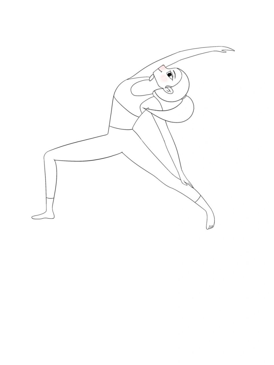 原创瑜伽插画|瑜伽体式笔记—反战式 #瑜伽日常# #瑜伽插画# #瑜伽