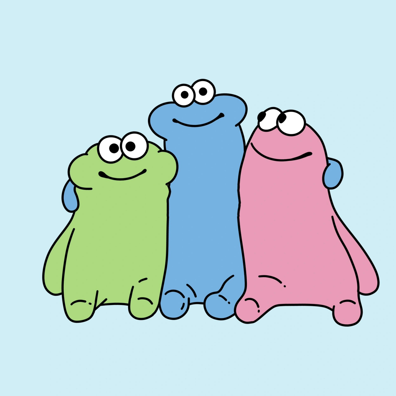 三人搞怪闺蜜姐妹哥们头像 | 三个人的友谊 三个人的友谊不拥挤 塑料