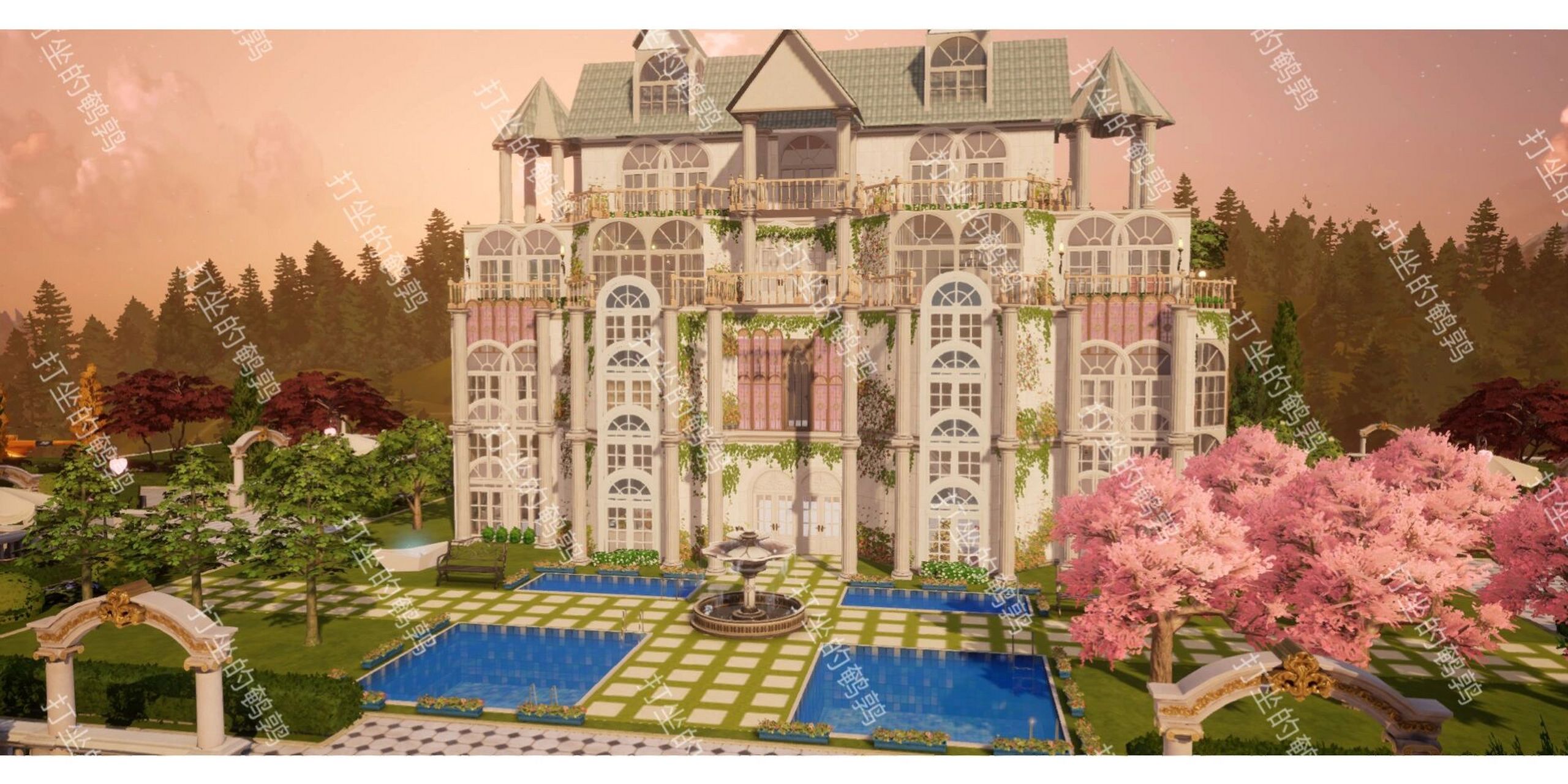 【以闪亮之名】代建 欧式独栋大别墅,外景建的很简单啦重点是别墅哦