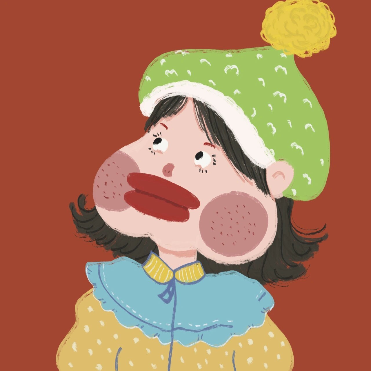 手绘头像|丑萌头像|45度望天空 图片均为原创,未经授权禁止商用禁止