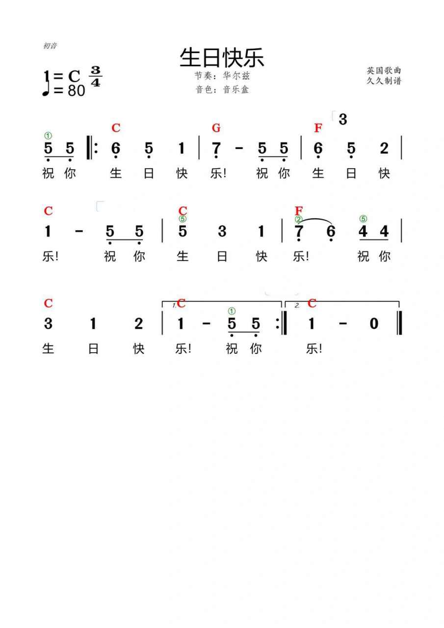 基础电子琴曲谱带指法和弦 电子琴零基础曲谱带指法和弦