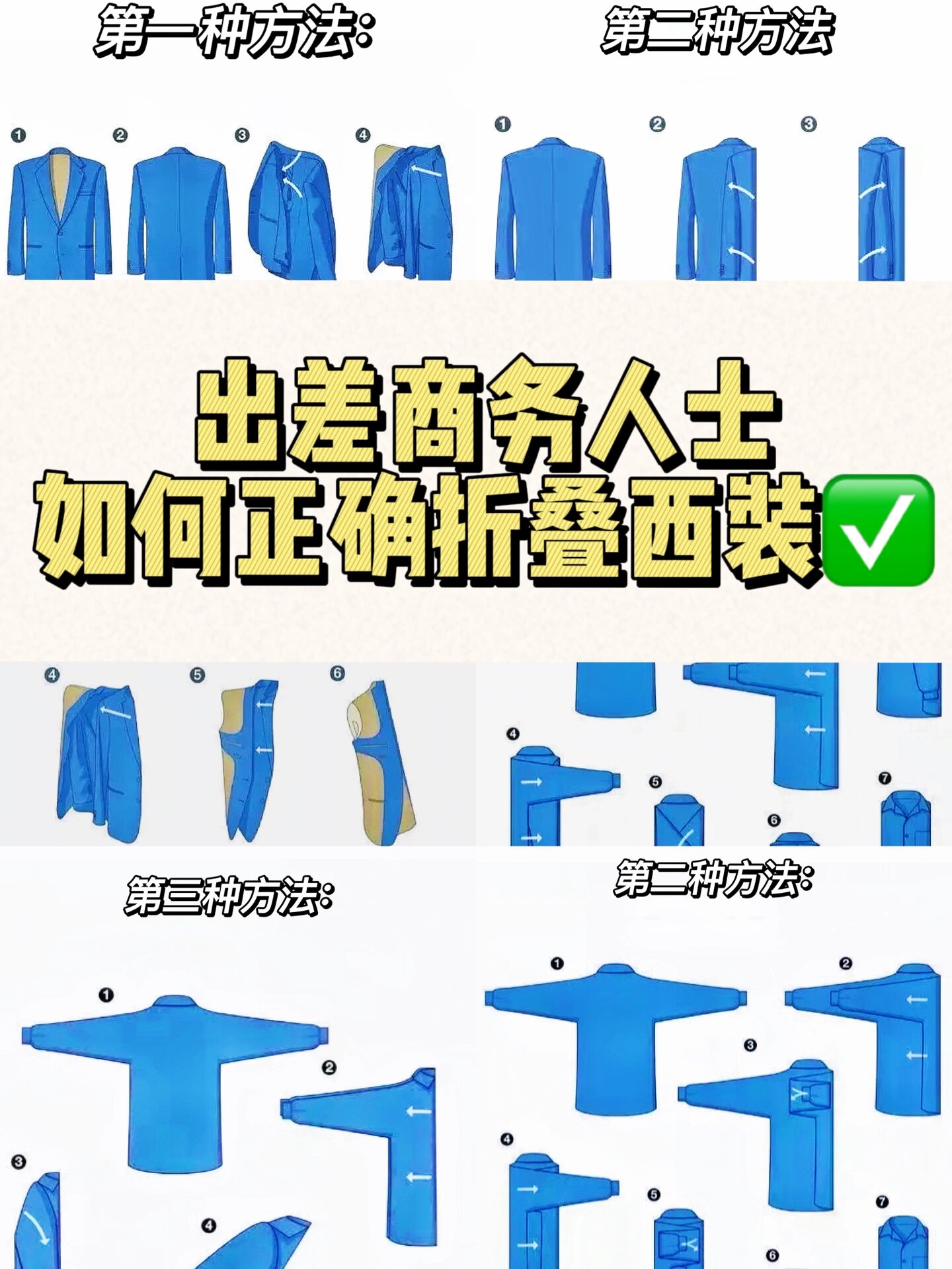 西服折叠方法图示图片