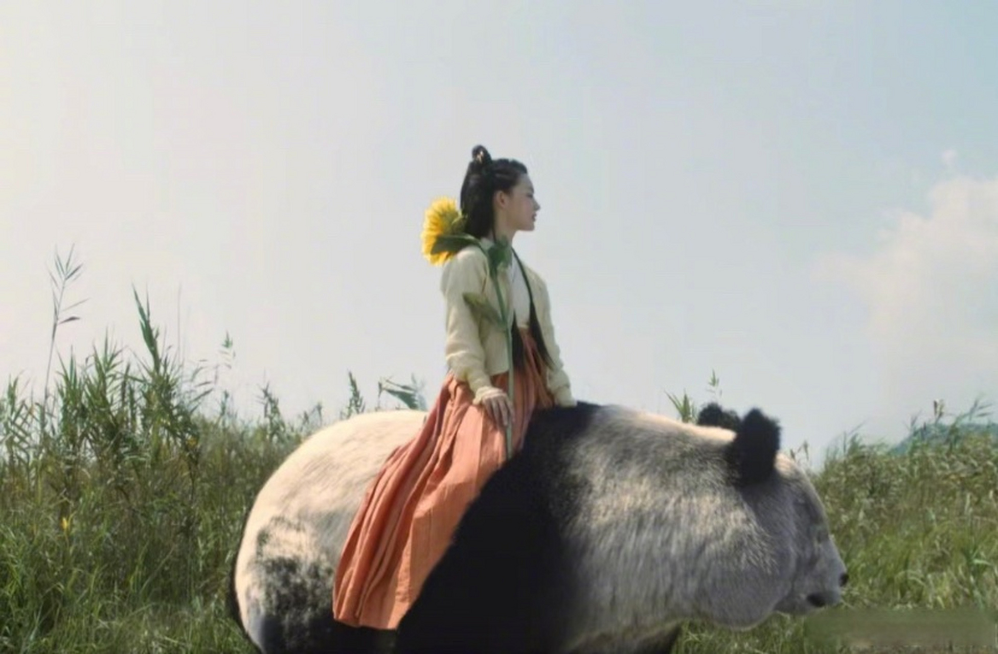 国产剧里还真有拿熊猫当坐骑的啊  理解为啥熊猫是蚩尤的坐骑了,看着