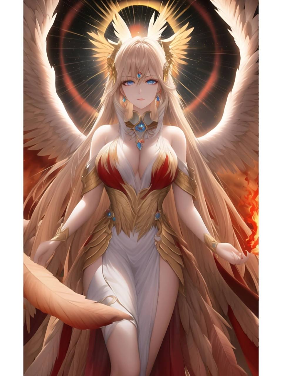 二次元95凤凰神女 二次元神兽拟人"凤凰涅槃,浴火重生"