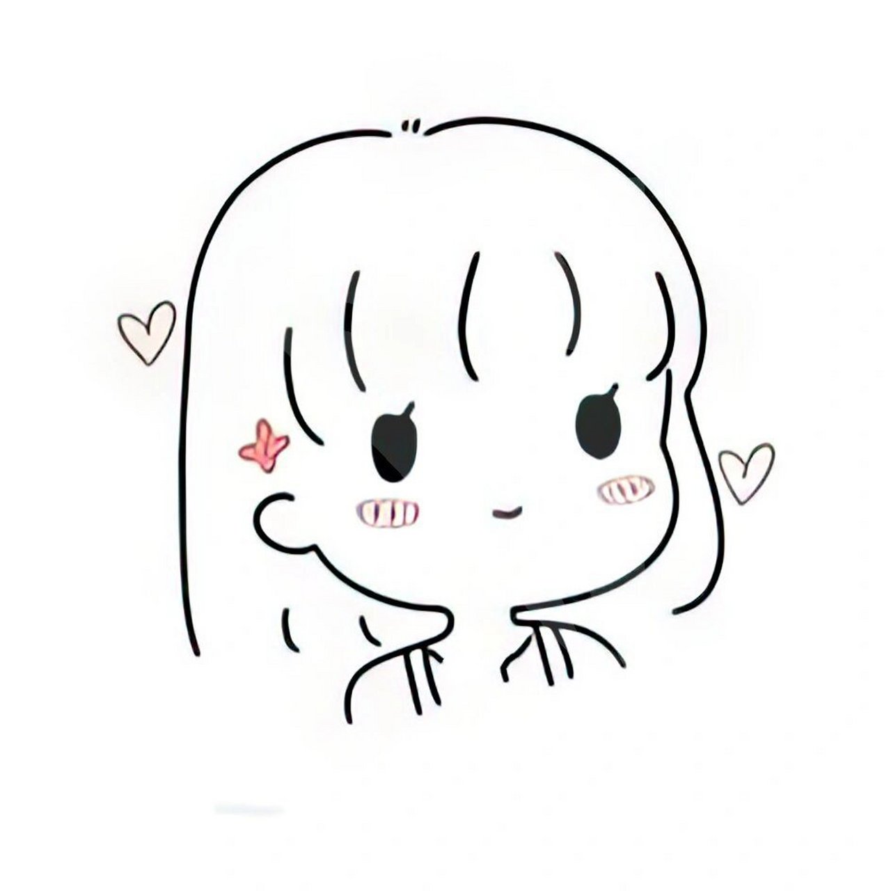 卡通可爱女生头像简笔画头像 素描卡通手绘女生头像