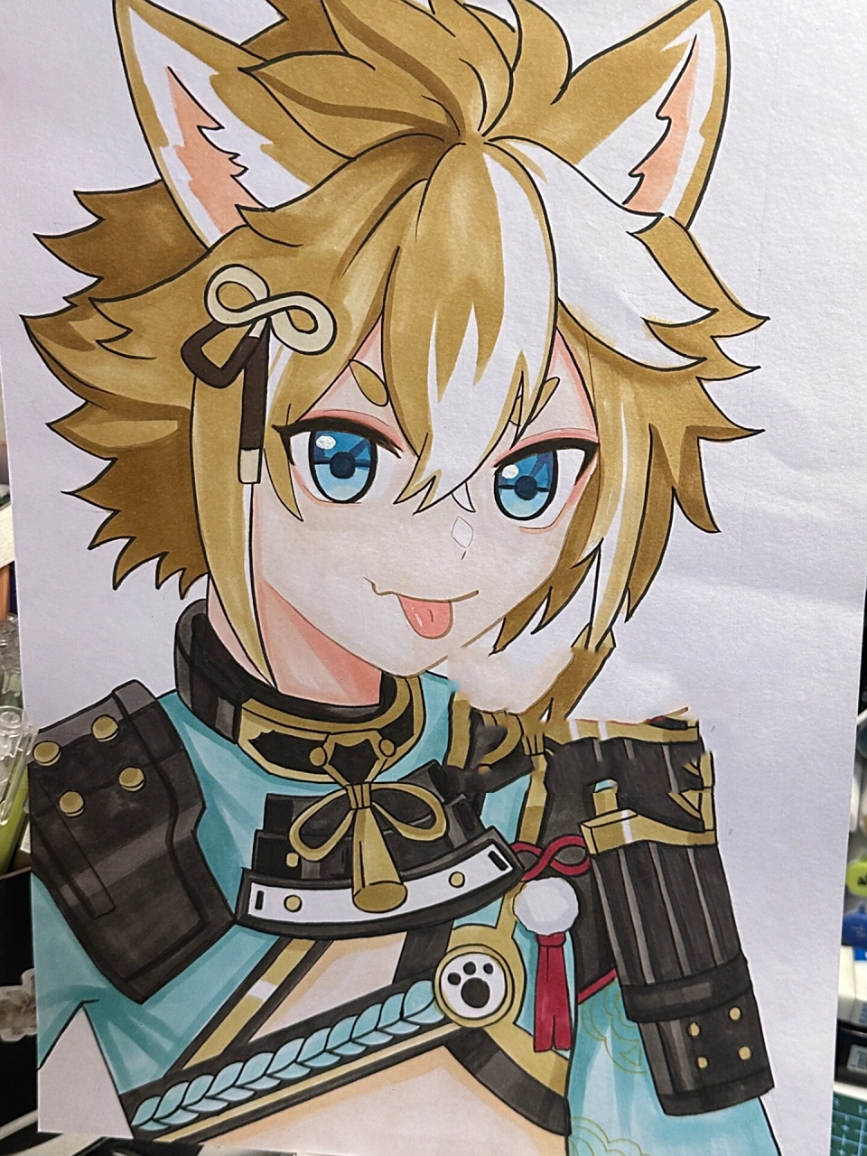 马克笔手绘/动漫人物男生/原神/五郎