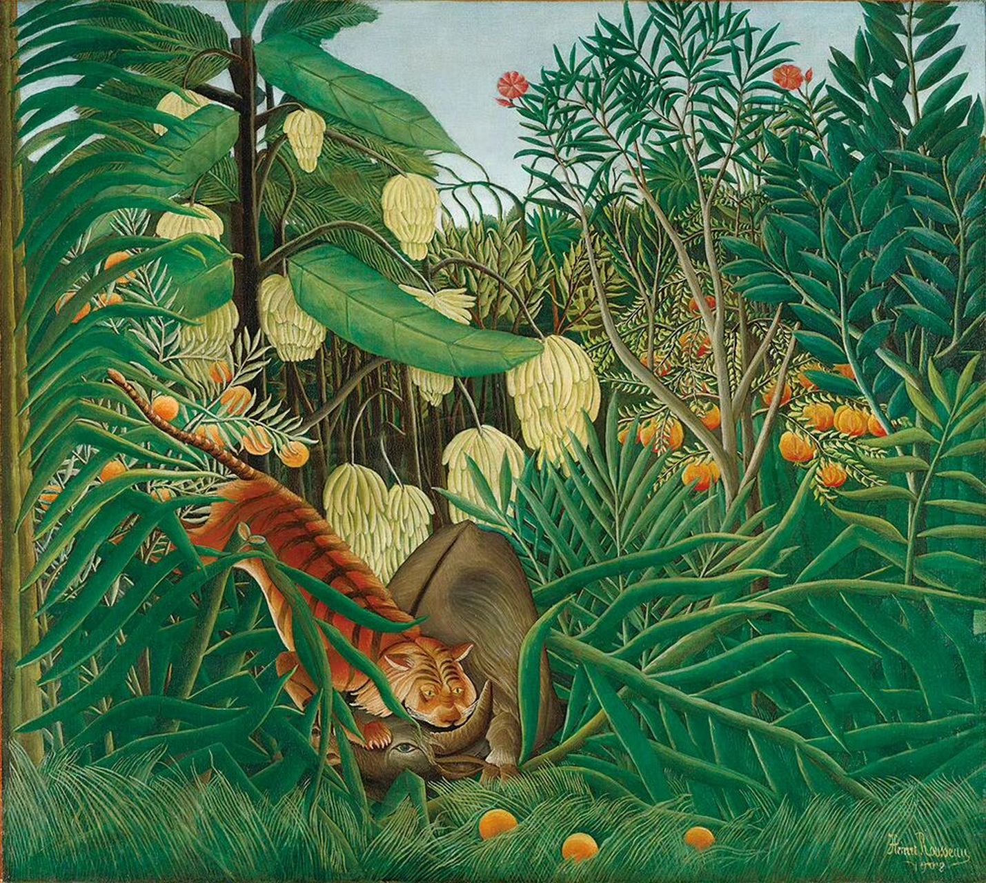 浪漫生活的记录者# #笔记灵感# 卢梭一生热衷于画老虎与丛林,尽管他