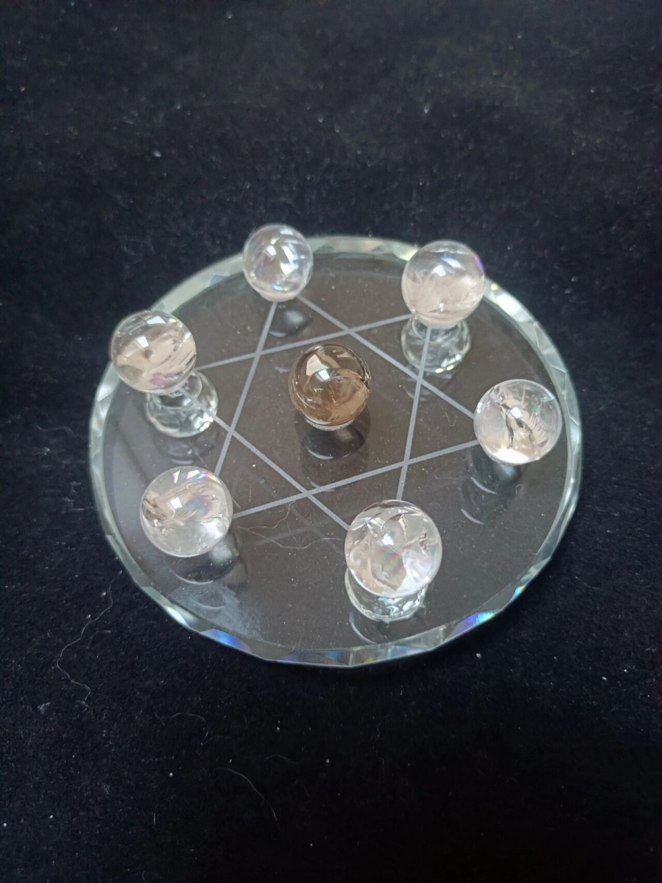 上新‖七星盘 爆彩水晶球七星盘 40r一套,卡13-15 可以换成都是白水晶