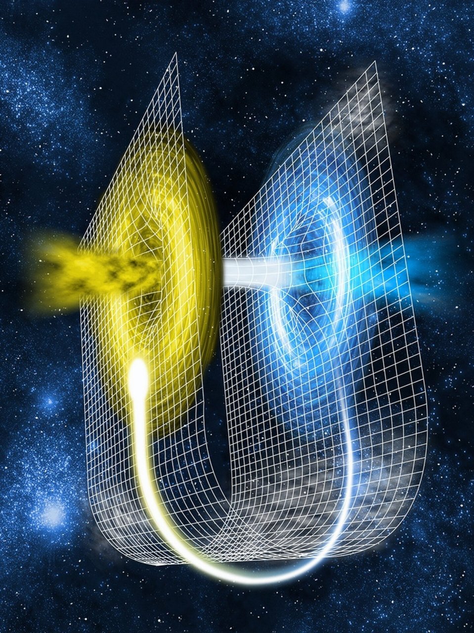 💫虫洞可以想像成一条隧道,其两端位于时空的不同点(可能是不同