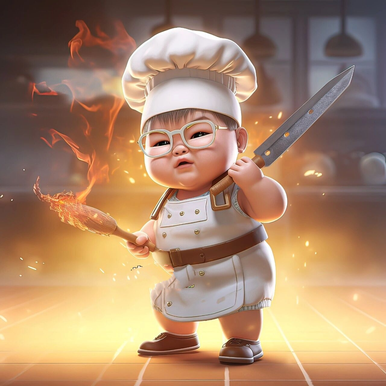 职业头像-厨师月半 要努力呀02,为了想要的生活,为了人间的烟火气