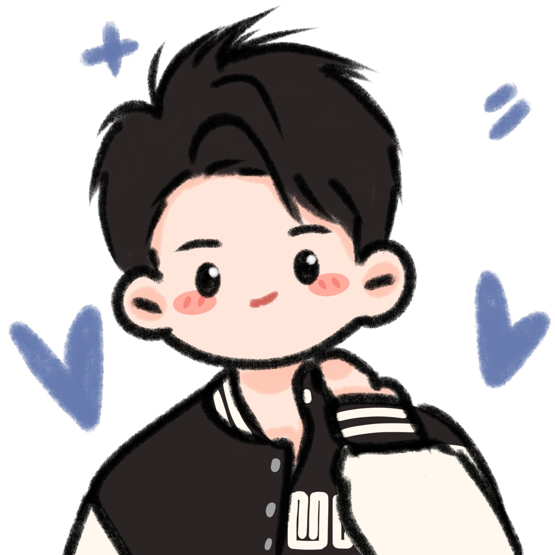 男生卡通豆豆眼头像