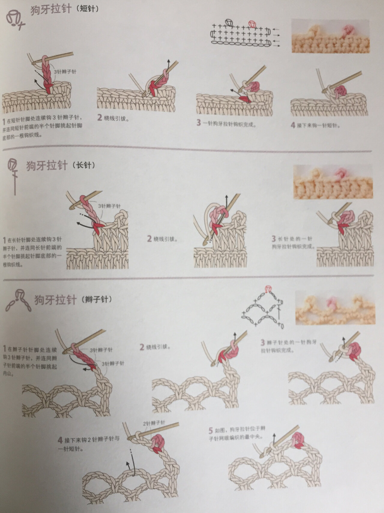 狗牙针针法～ 刚好钩到有转角狗牙针