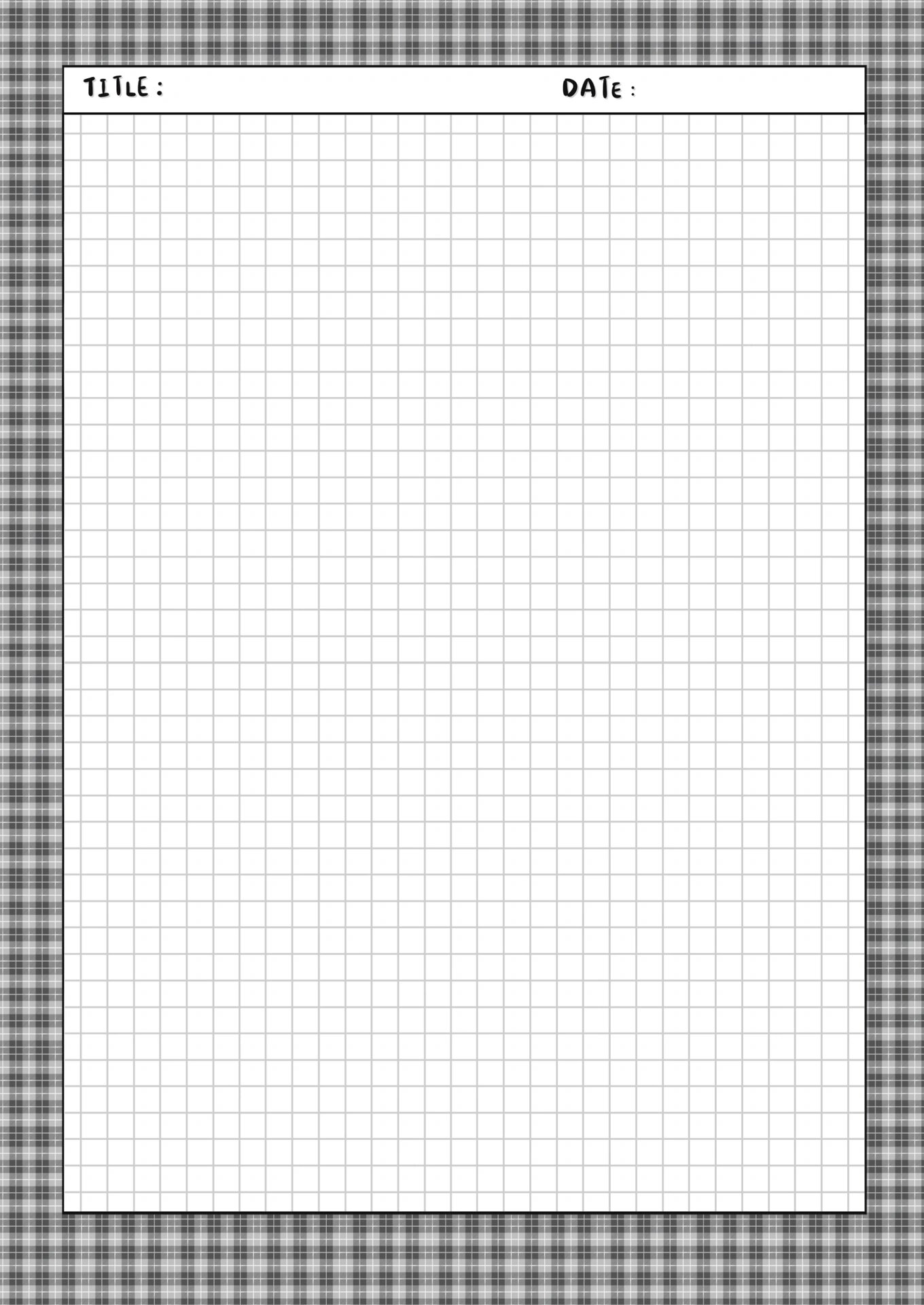 拍纸本模版分享19～黑白格子