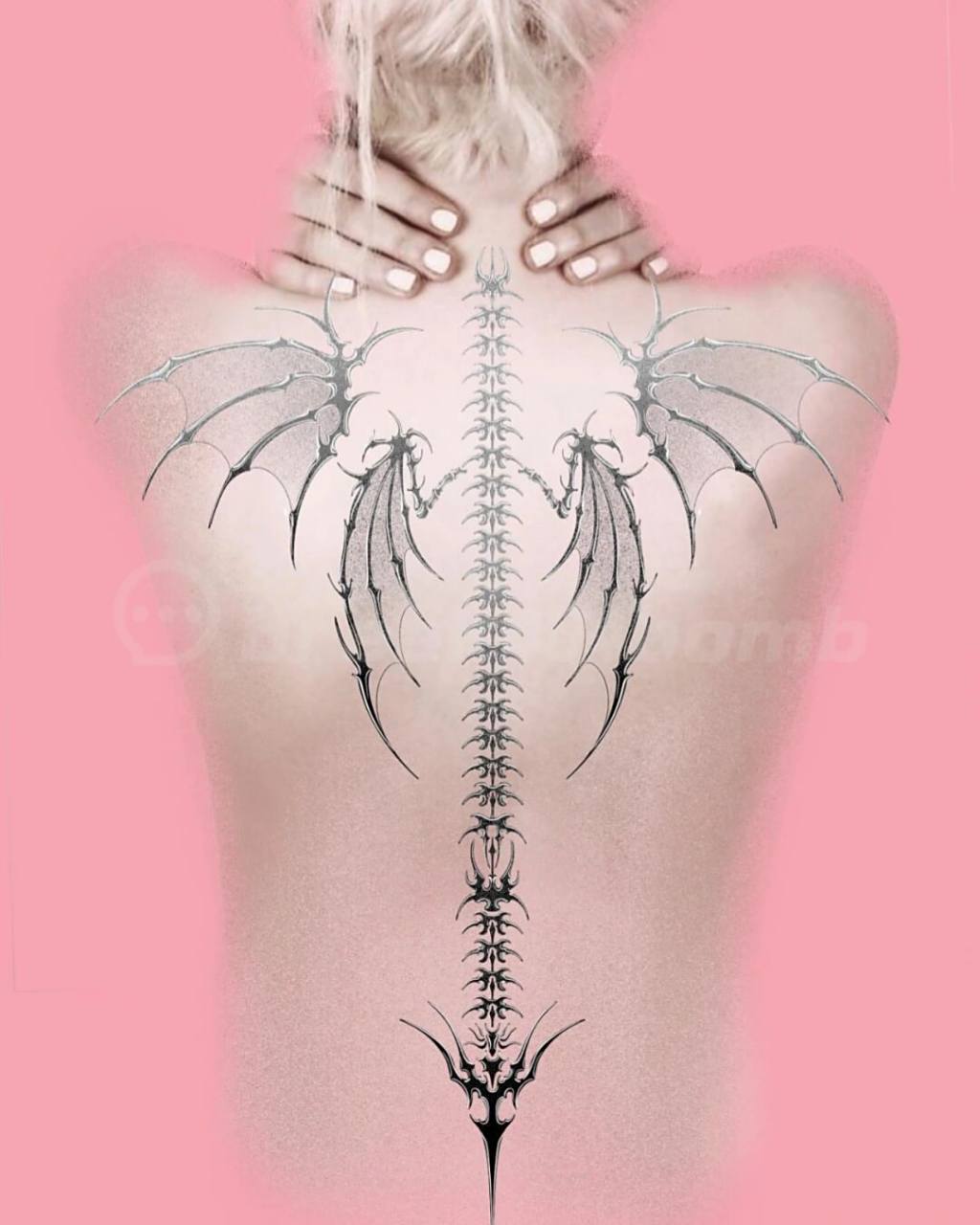 女生后背翅膀纹身|后背纹身 适合新皮肤的女生后背纹身,超级好看90