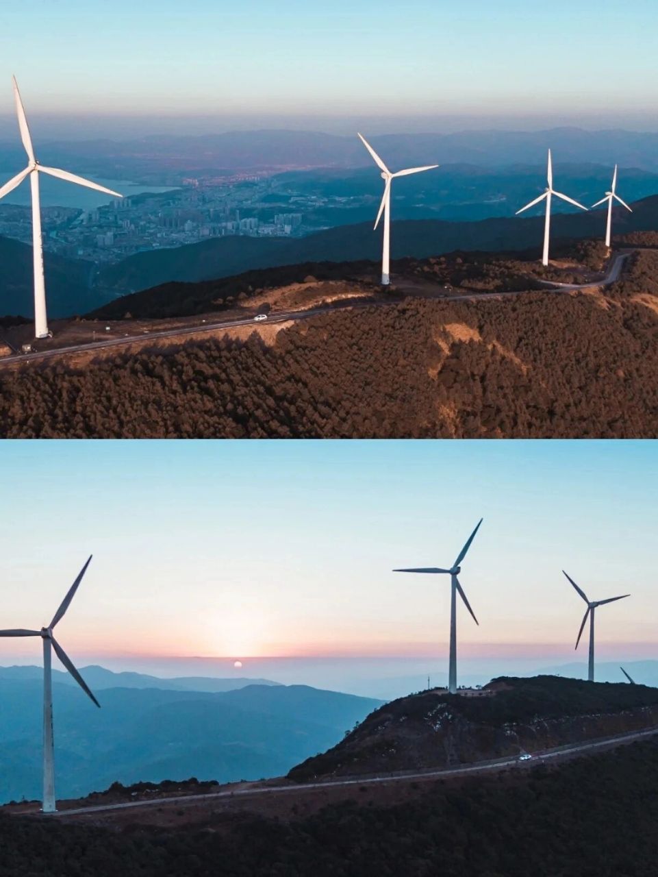 大理小众风车山,人少景美,大理远不止苍山洱海,小众景点者摩山,夜景的