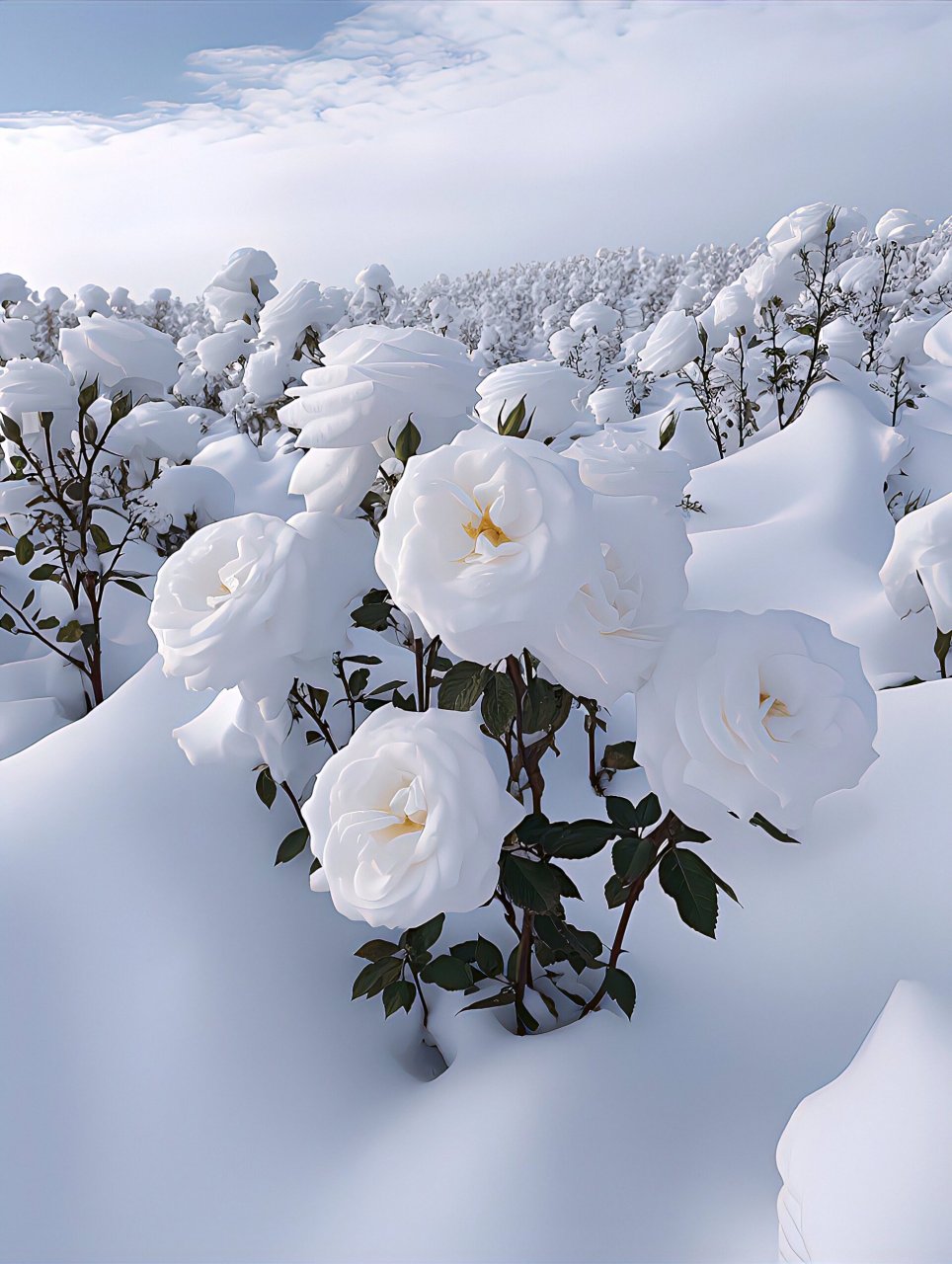 雪山顶玫瑰图片