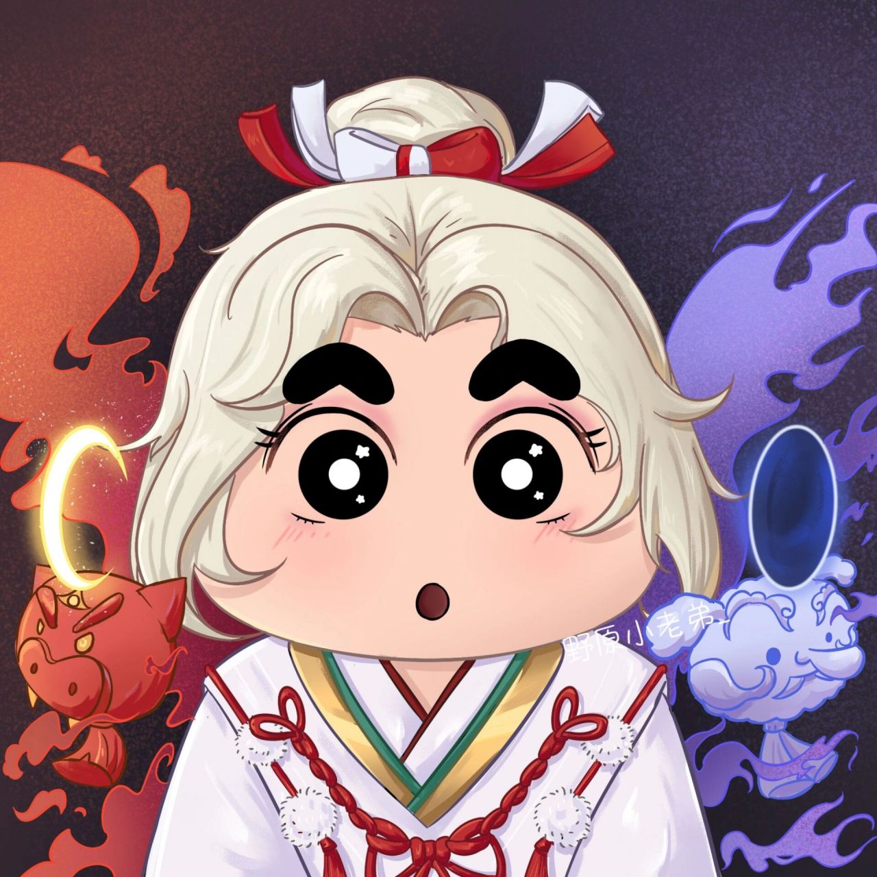 蜡笔小新-浮生妄 画一次正面的小新cos夏洛特浮生妄新皮肤!