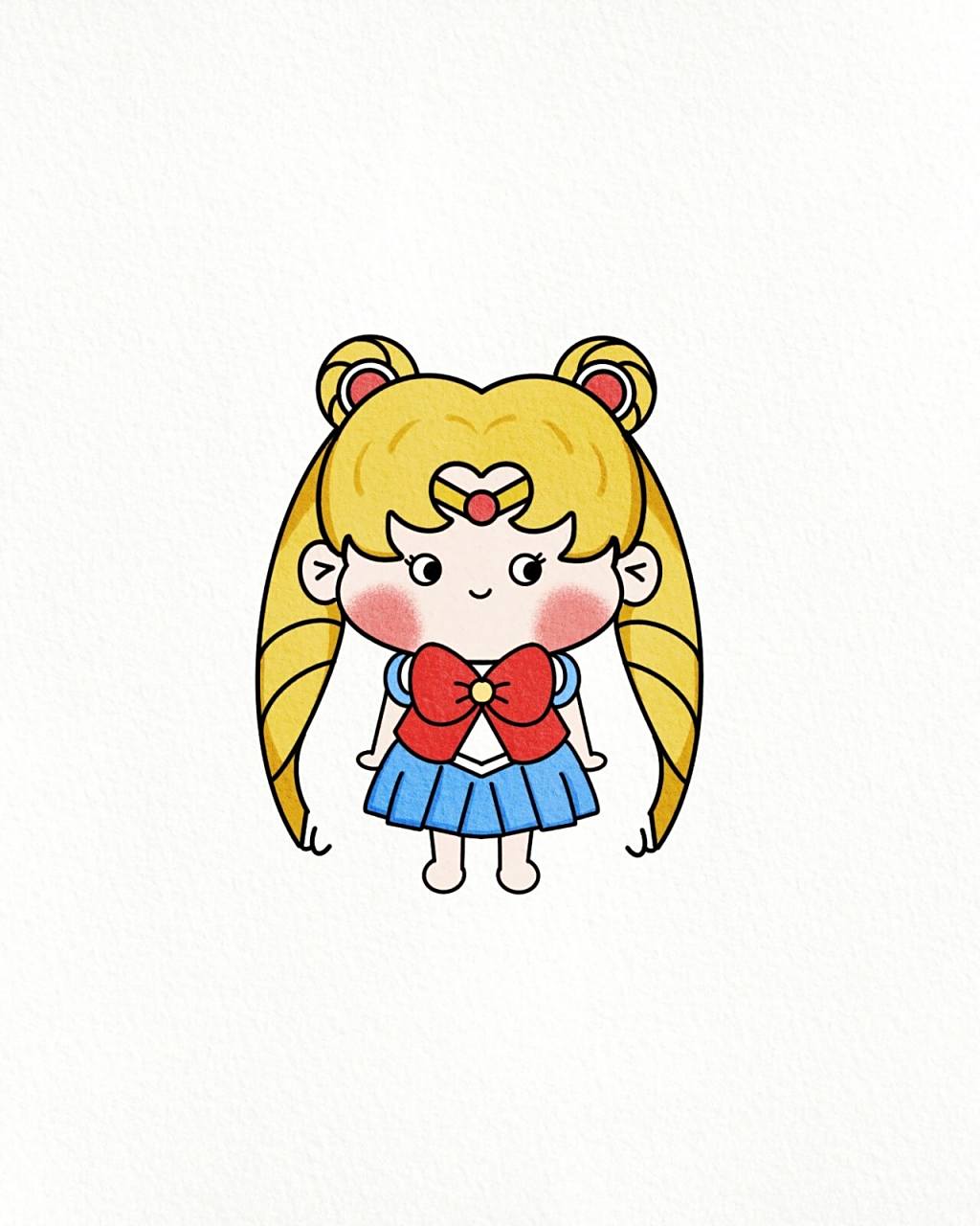 q版简笔画|胖脸美少女战士|可爱水冰月 一组可爱胖脸版美少女战士 .