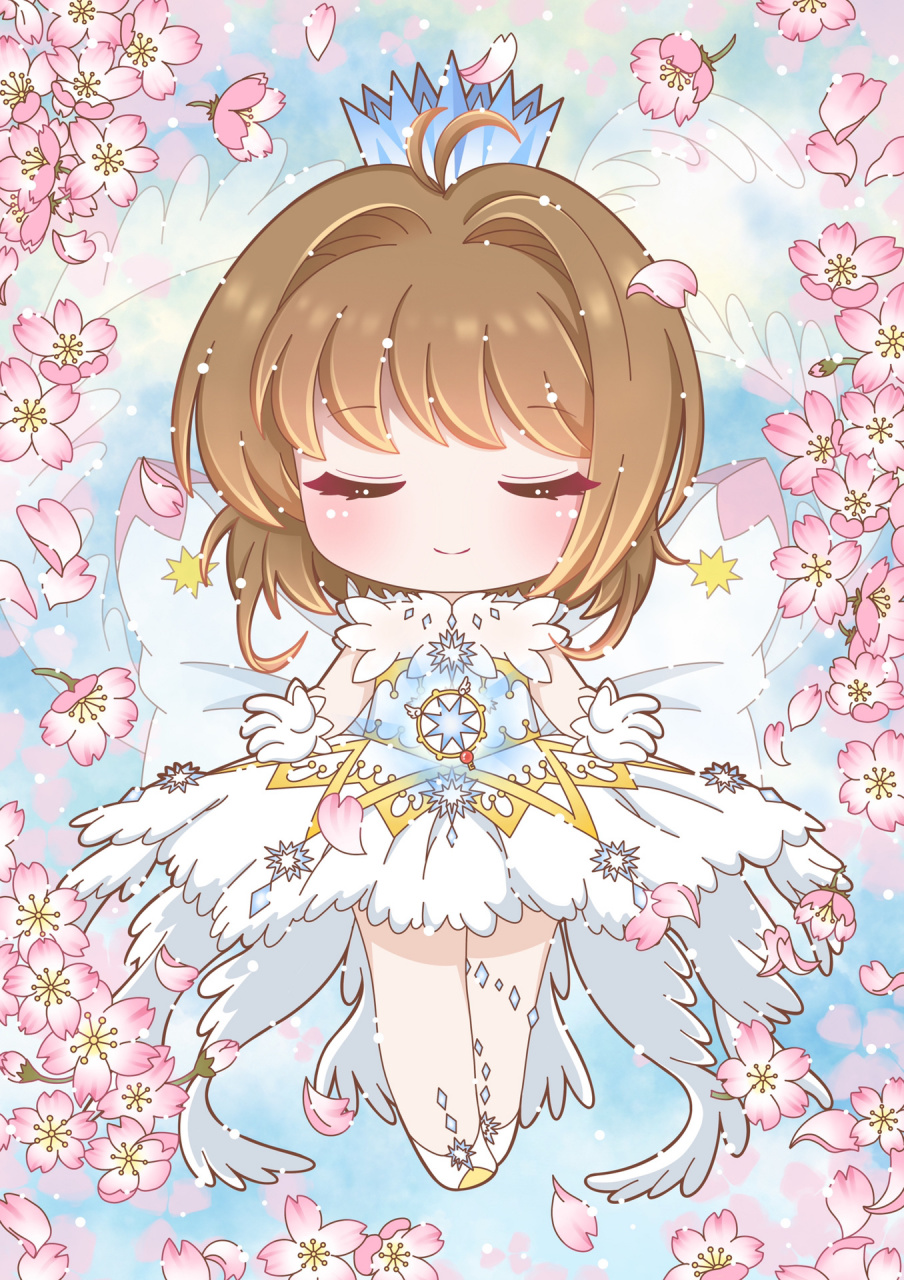 百变小樱 经典战斗服 落樱-白 小樱经典战斗服第三套,透明卡牌篇 好爱