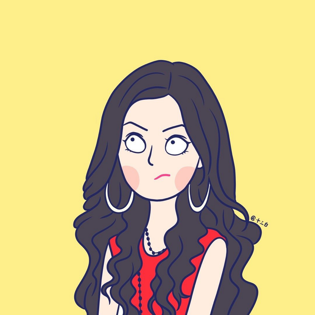 十三白插画 原创 坏人头像 你认识吗 #我是原创插画师