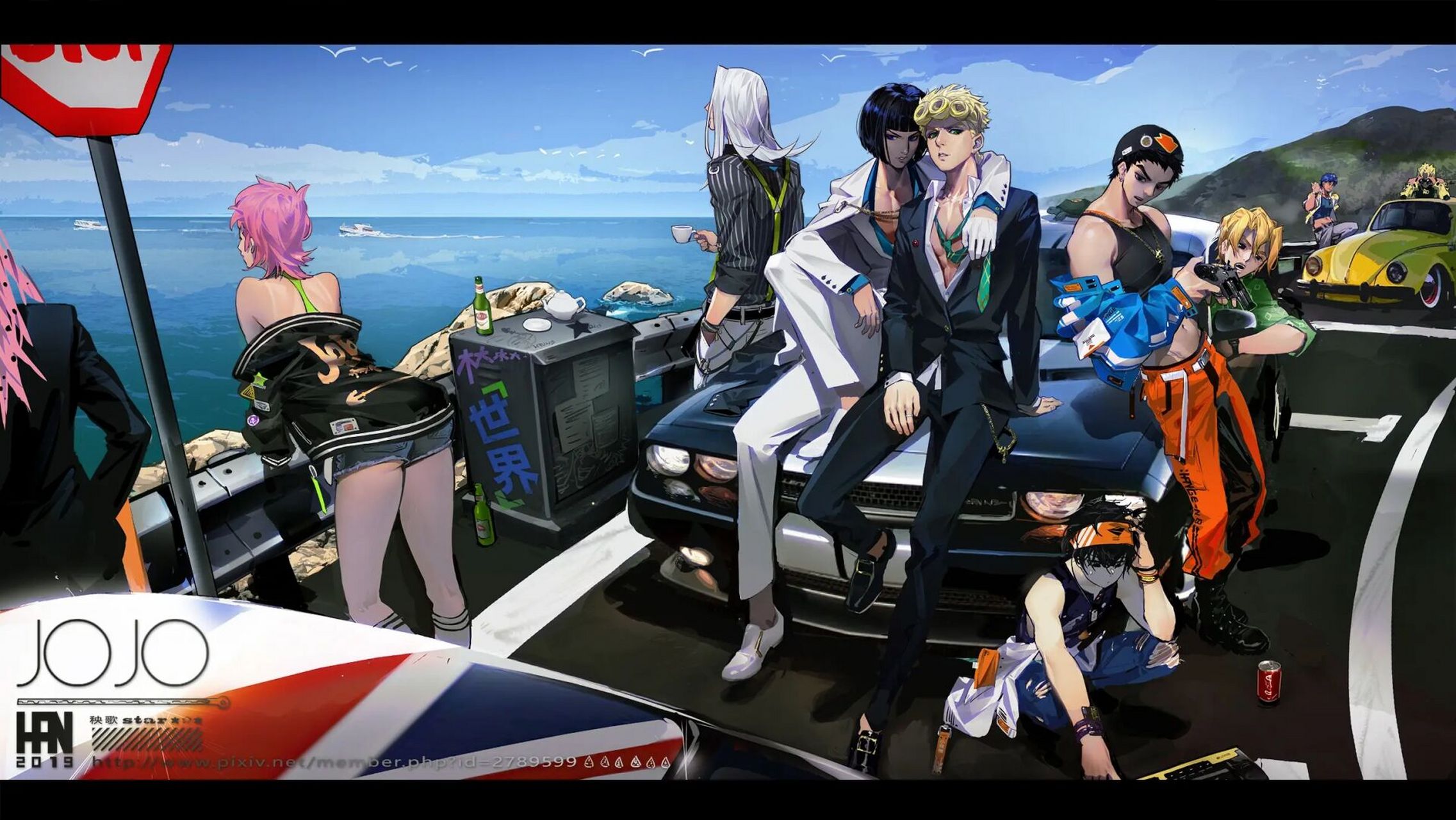 jojo黄金之风全员壁纸 之前收集了挺多壁纸,今天翻相册看到想着给大家