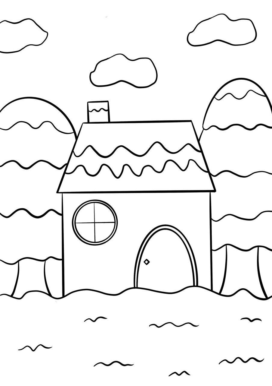 儿童雪景创意画 小学生下雪啦儿童创意画教程,雪景简笔画教程,超简单