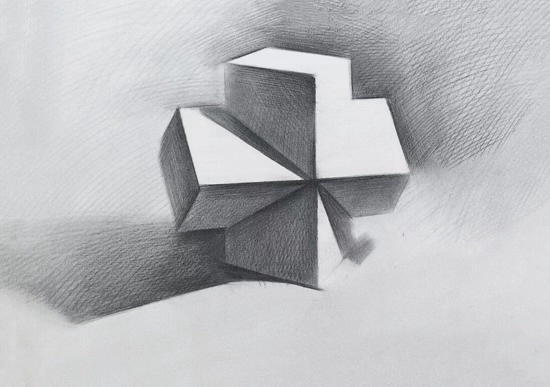 素描基础系列|十字方柱绘画步骤教程