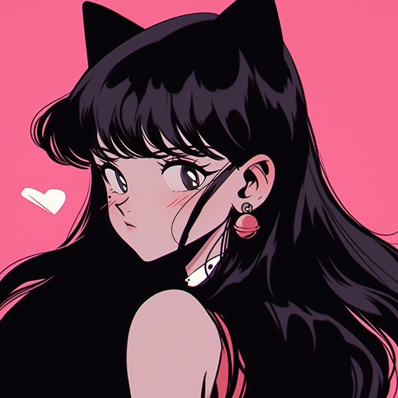 midjourney|旧漫头像-复古-甜酷猫女