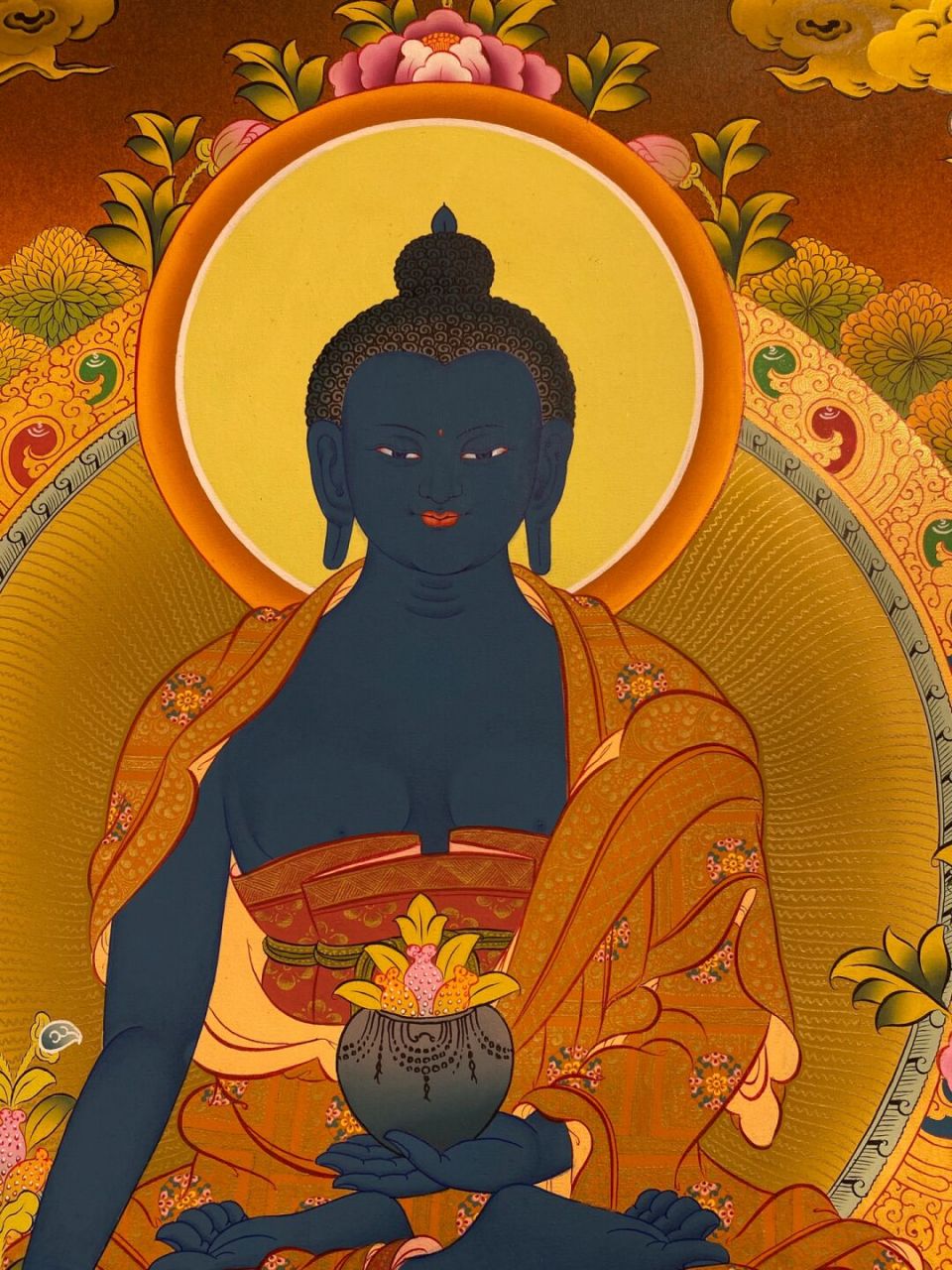 药师佛,50×68cm,24k金! 色彩搭配很美!