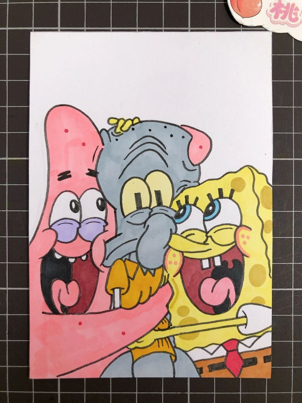 第165幅|海绵宝宝马克笔画,附步骤图.