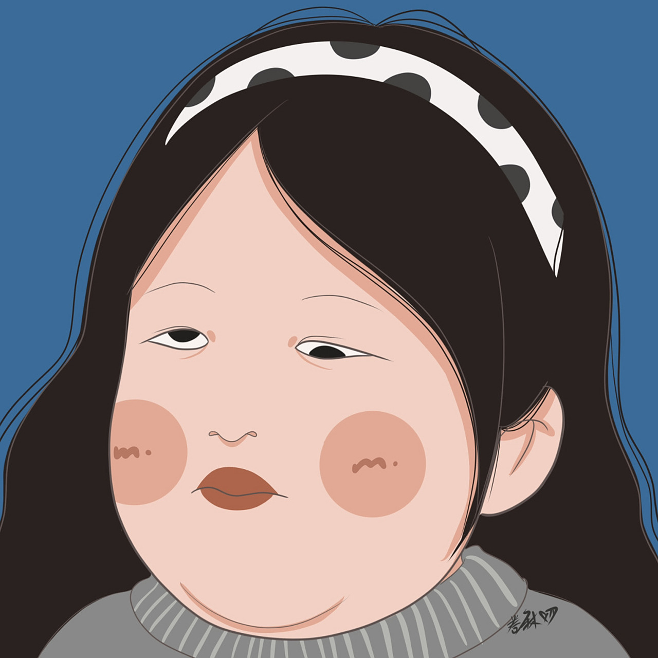插画 | 头像  |圆脸七分财,不富也镇宅 图片92二改92商用92去