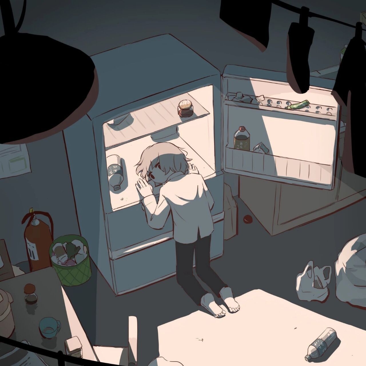 致郁系插画 画师:       风格治愈也很致郁