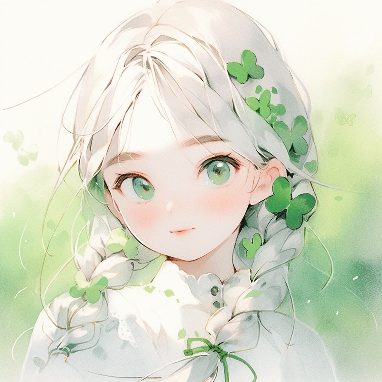 幸运少女92四叶草小清新头像