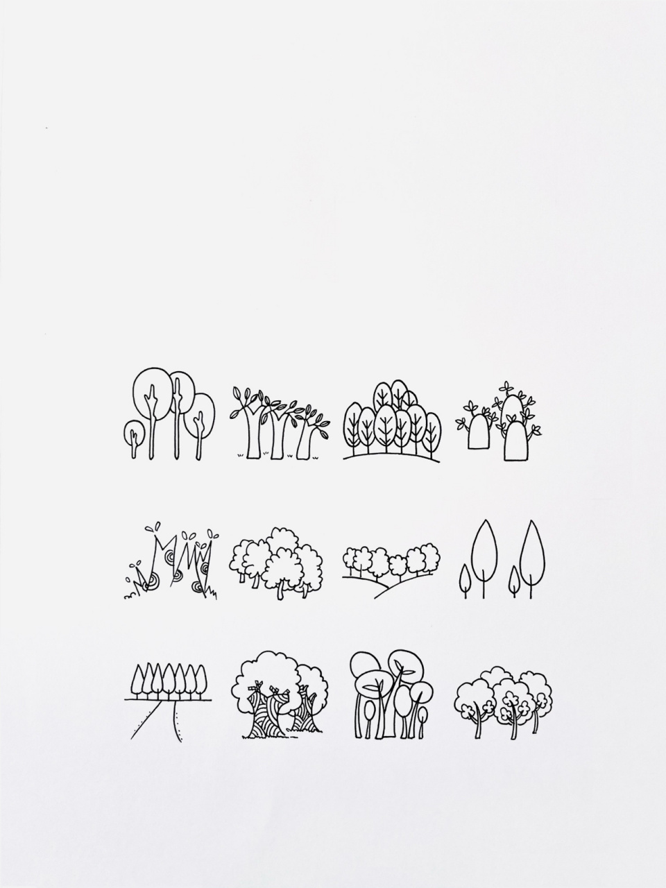 【简笔画】树林98 分享一组植物类简笔画—树林 还喜欢什么,留言给