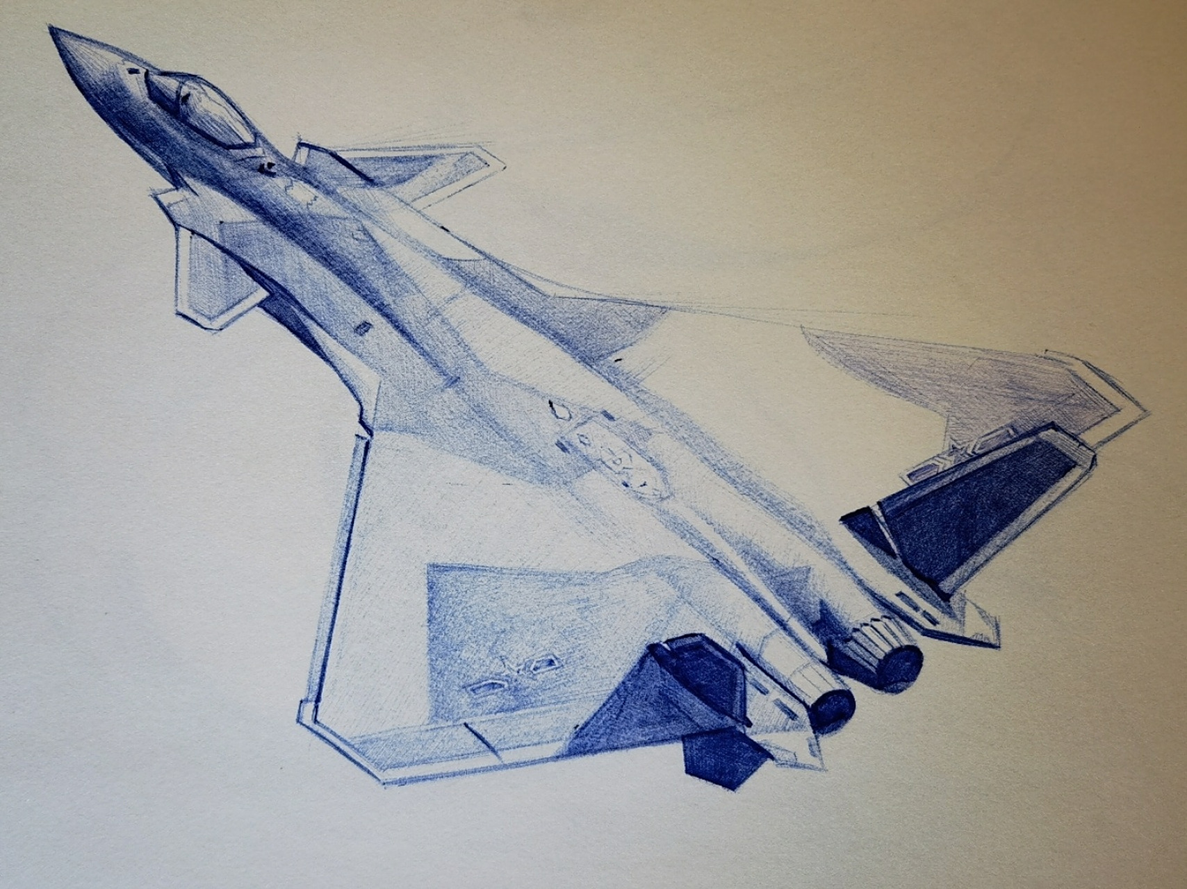 none 圆珠笔画大国重器:歼20