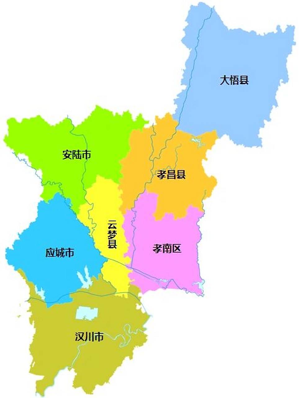 孝感行政区划 孝感市,湖北省辖地级市,总面积为8910平方公里,常住人口