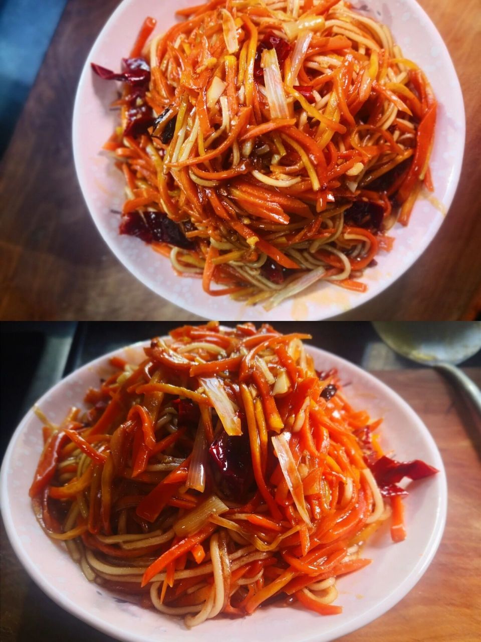 09吸饱汤汁的胡萝卜炒粉条,有点费米饭 06准备食材 胡萝卜一根