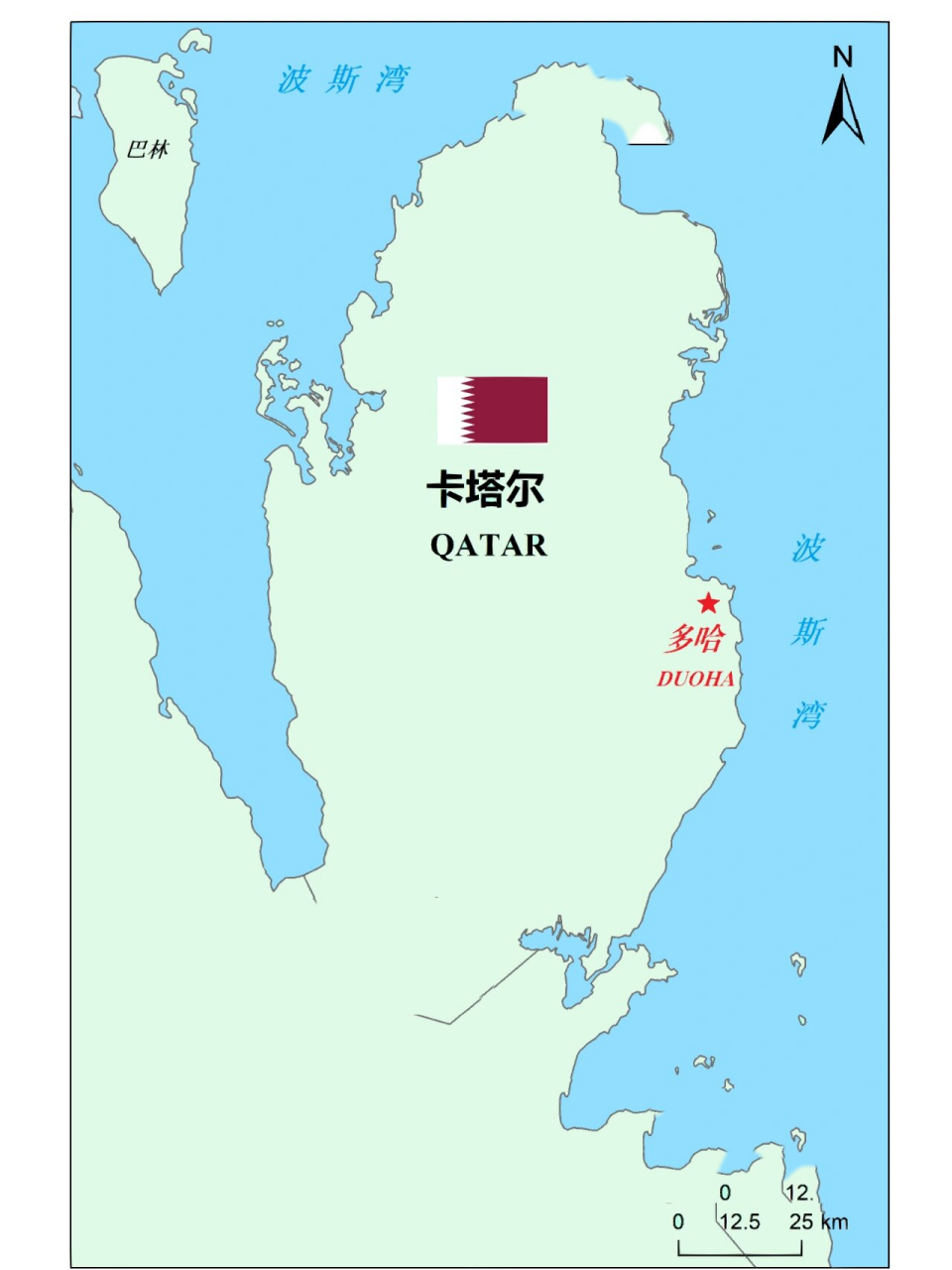 卡塔尔地理位置图 卡塔尔在哪里?本期科普卡塔尔的地理位置.