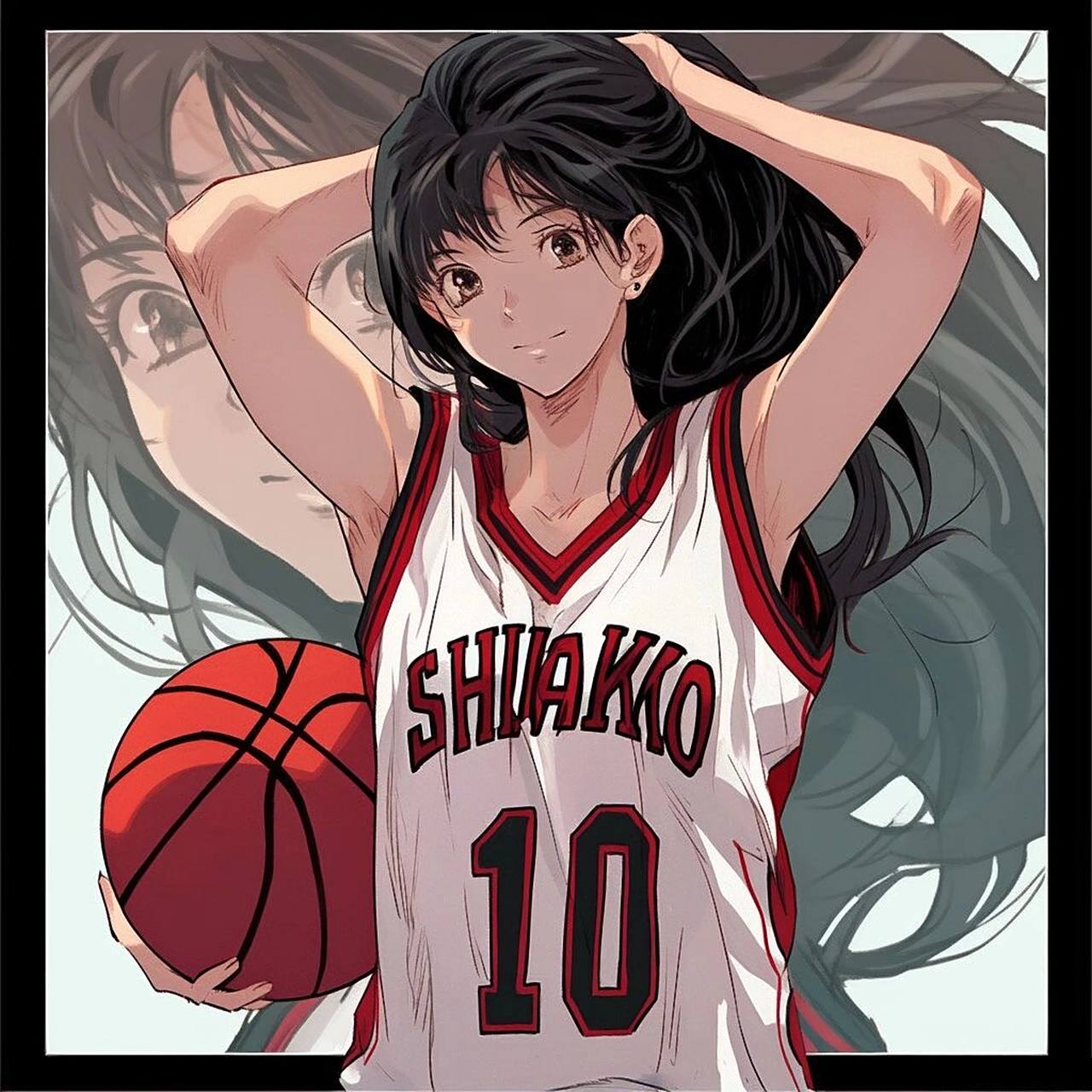 ai绘画丨赤木晴子居然被midjourney画出来了  篮球场上的童年女神