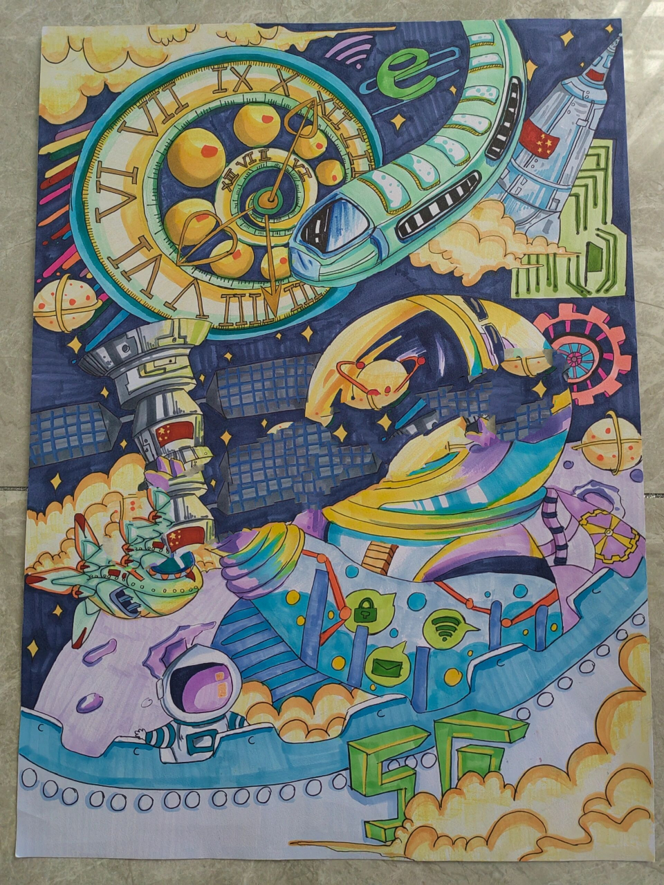 看过来～看过来～ 初中生 科幻画 高高高高质量画稿～ 快来约起来!