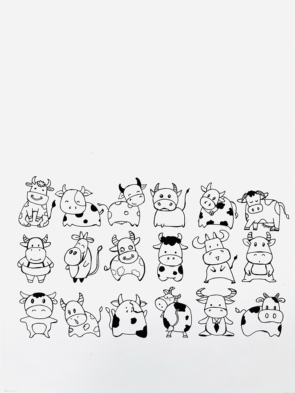 【简笔画】牛96 分享一组小牛简笔画96希望牛年,大家都顺顺利利开