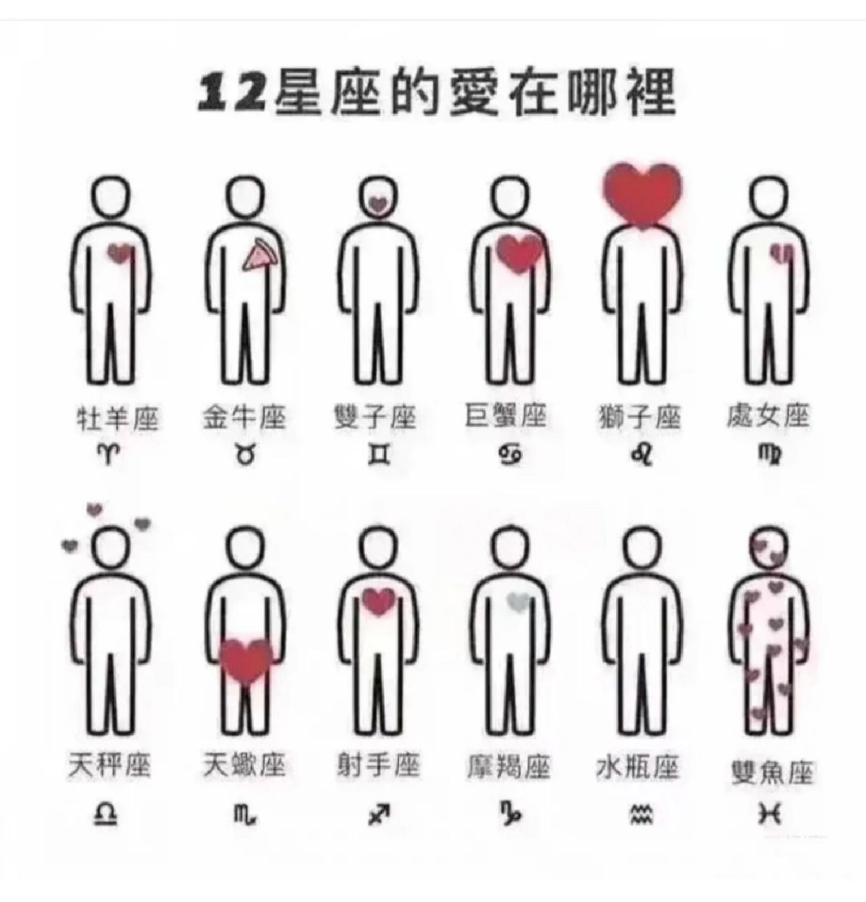跟大家分享一张12星座的爱在哪里寻找的图 大家看看,我觉得很有意思