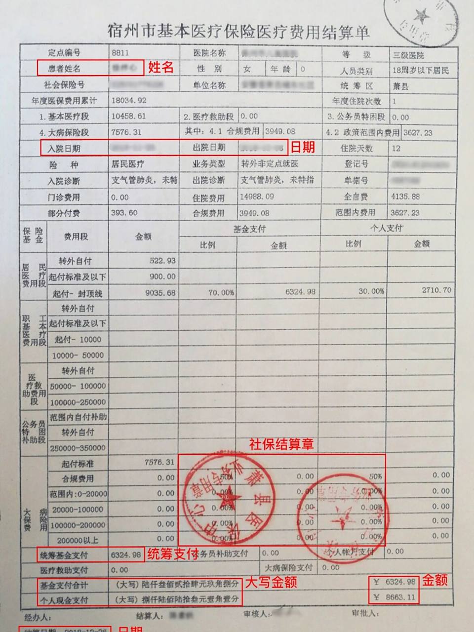 社保报销单图片图片