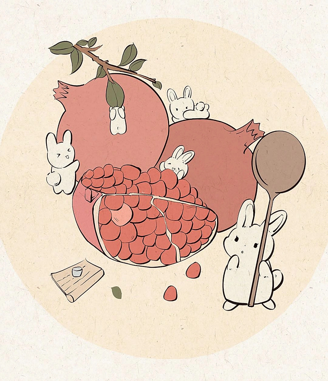 超可爱原创水果插画|石榴红了96 嗨嗨嗨,大家好呀 今天带来的是好吃