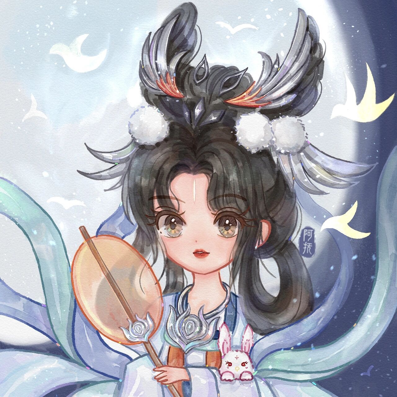 如梦令/嫦娥后羿情侣头像 后羿终于来了