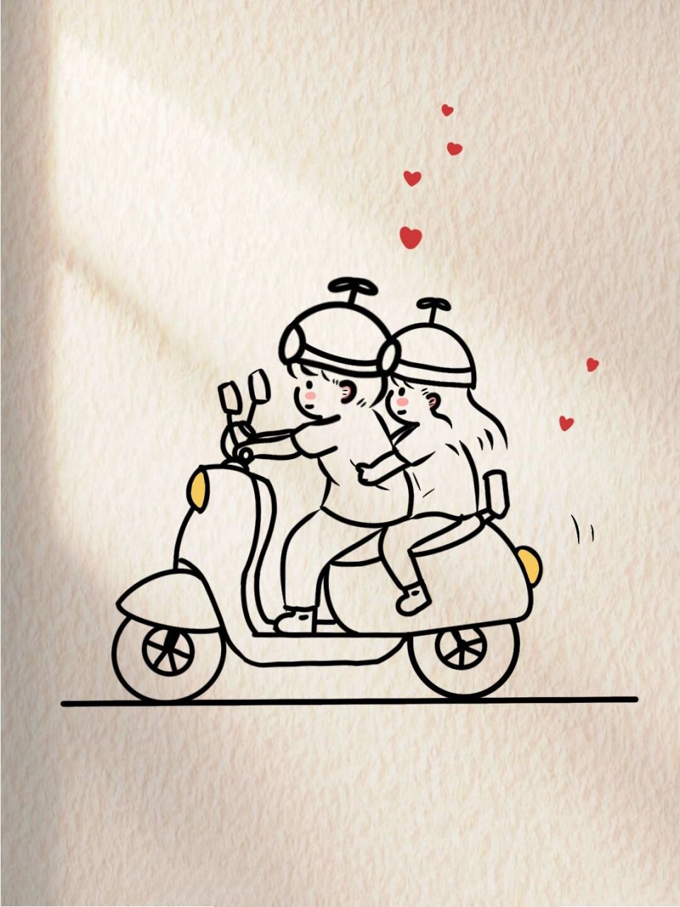 人骑电动车的简笔画图片