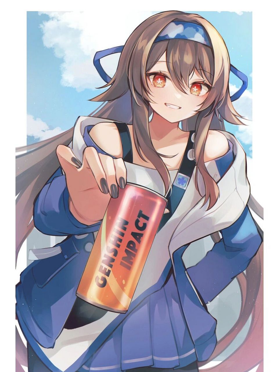 原神胡桃·罗森联动活动装扮壁纸 图一画师:すず 画师id:66192276 图