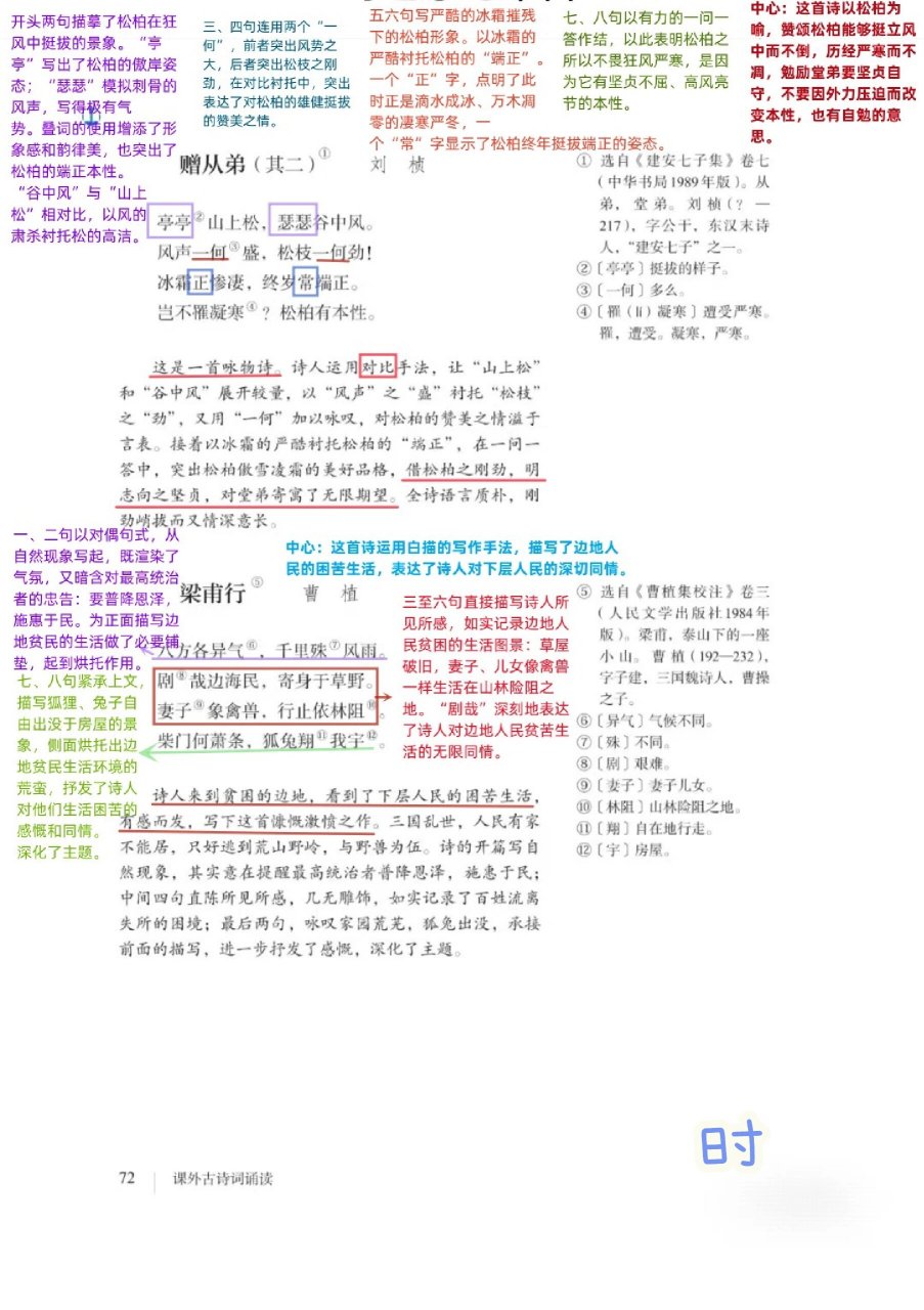 庭中有奇树翻译图片